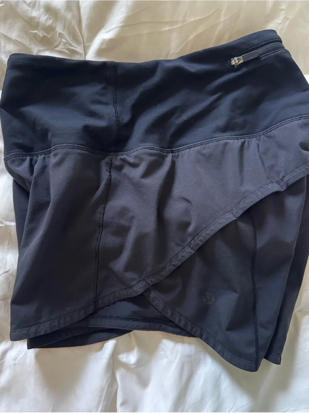 Lululemon Black Running Shorts Size 0 - Built-In Liner - Back Zip Pocket - Picture 5 of 7